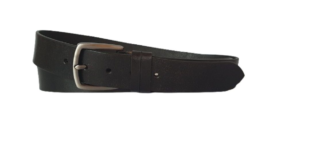 Leren Riem Zwart 4 cm breed lengte 125 cm