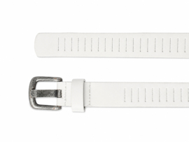 Leren dames en heren riem wit met gleufjes 3 cm breed