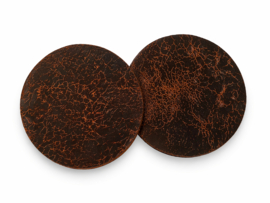 Leren onderzetters old look  bruin 6 stuks