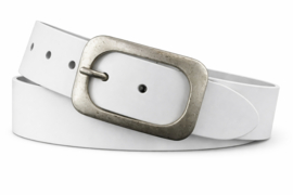 Zwarte Leren Herenriem 4 cm – Ronde Zilveren Gesp