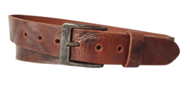 Leren Riem Cognac kleurig Met Nerf Structuur - 4 cm Breed - Dames Riem