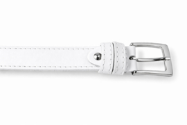 Witte leren heren riem 3 cm – stijlvolle broekriem met stiksel