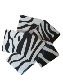 Leren onderzetters zebra print (koeienhuid)