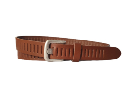 Leren Riem zwart met gleufjes 3 cm breed - Dames Riem - Heren Riem - 100% echt leer