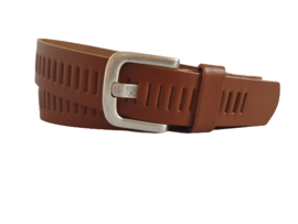 Leren Riem Zwart Met Gleufjes - 4 cm Breed - Heren Riem - Dames Riem - 100% echt leer