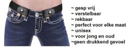 Elastische riem zonder gesp blauw