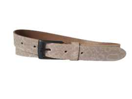 Leren Riem Zwart Met Slangen Print - 3 cm Breed - Dames Riem - Heren Riem - 100% echt leer