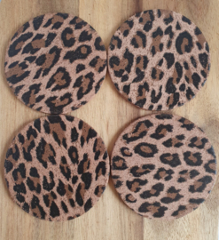 Leren onderzetters panter dark