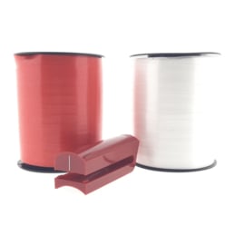 Krullint set Basic - 10mm x 250 meter -  rood/wit met splitter