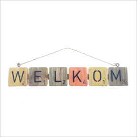 Welkom text hanger - 47 cm - colour