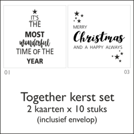 Together kerstkaarten -  set 2 (inclusief  witte envelop)
