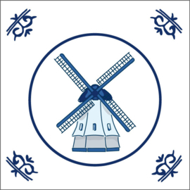 Delftsblauw wenskaart – molen