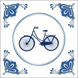 Delftsblauw wenskaart – fiets