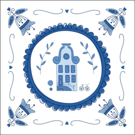 Delftsblauw wenskaart – huis