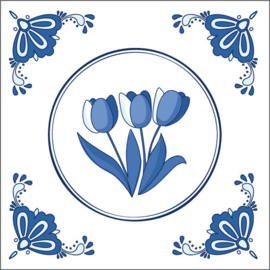 Delftsblauw - 3 tulpen
