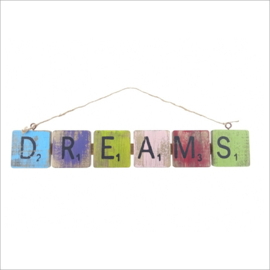 Dreams text hanger - 48 cm - colour