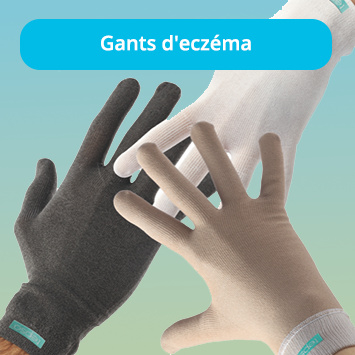4 gants blancs + 1 gant noir pour l'eczéma, peau sensible sèche irritée,  protection de
