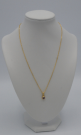 Sterling zilveren ketting gold vermeil met amethist  ± 50 cm