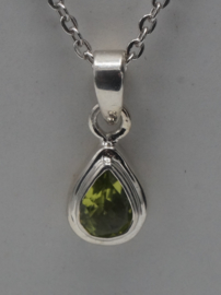 Sterling zilver ketting met peridot hanger, 45 cm