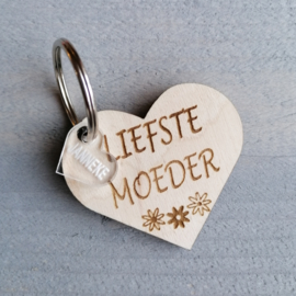 LIEFSTE MOEDER  SLEUTELHANGER  EN HARTJE MET NAAM