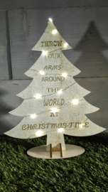 KERSTBOOM MET TEKST EN LAMPJES  + GRATIS "DRIVING HOME FOR CHRISTMAS" KERSTBOOMPJE