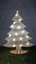 KERSTBOOM MET TEKST EN LAMPJES  + GRATIS "DRIVING HOME FOR CHRISTMAS" KERSTBOOMPJE