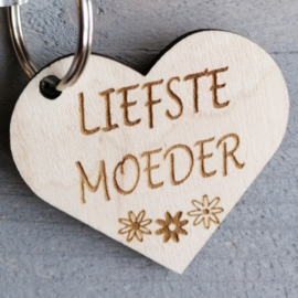 LIEFSTE MOEDER  SLEUTELHANGER  EN HARTJE MET NAAM