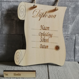 Diploma geslaagd met Naam