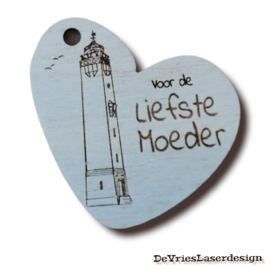 Houten hart vuurtoren liefste moeder