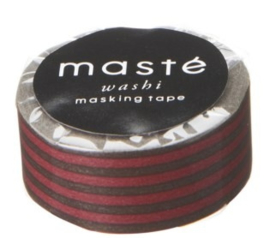 masking tape - bruin rood gestreept