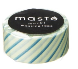 masking tape - mint diagonaal gestreept