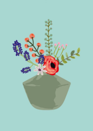 bloemenvaas Feline (postkaart)