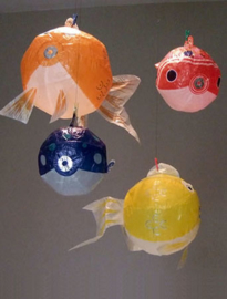 japanese paperballoon - blauwe vis