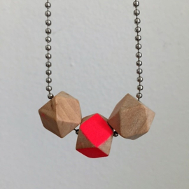 ballchain houten kralen roze