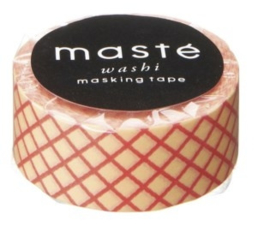 masking tape - zalm rood ruitje