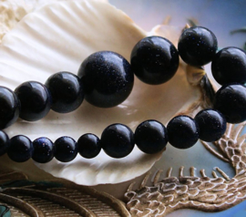 set/** beads: Goldstone - Round - 6/8/12 or 14 mm - Dark Blue