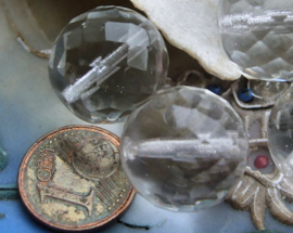 1 Grote Kraal: CZECH GLASS - Facet - 16 mm - Crystal