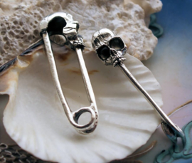 Skull-Pin Speld Hanger (49 mm) voor ketting/veter of oorbellen