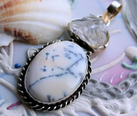Pendant: Rock Crystal with Dendrite Opal - SP - 71 mm