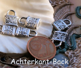 set/3 Charms: Diary Lock - 12x9 mm - Antique Silver tone Metal