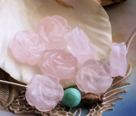 1 bead: Rose Quartz - ROSE - 13,7 mm - Pink