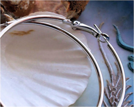 Paar Oorbellen/Creolen: Grote Ringen - 60 mm - Antiek Zilver kleur