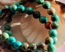 set/* beads: Sediment Jasper - Round - 6 or 8 mm - Aqua Turquoise or Lapis Cobalt Blue or Peridot Apple Green