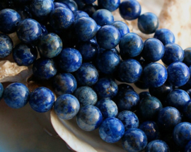 set/6 beads: beautiful Lapis-Lazuli-Blue Jasper - 8,5 mm