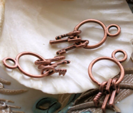 set/2 Charms: Keys Keyring - 27x13 mm – Antique Copper Tone