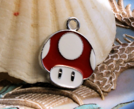 1 Enamel Charm: MARIO - Super/1 UP/Mini Mushroom - 24 mm