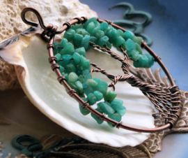 Pendant: Tree of Life - Amazonite or Labradorite or Turquoise Howlite & Copper -  63 mm or 79 mm