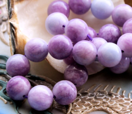 set/5 beads: Sinkian Snowflake JADE - Round - 10 mm - Violet Purple
