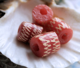 1 Krobo TRADE BEAD from Ghana - Glass - 11x12 mm - 4 colours