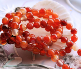 set/8 beads: real AGATE - Round - 6,2 mm - Orange